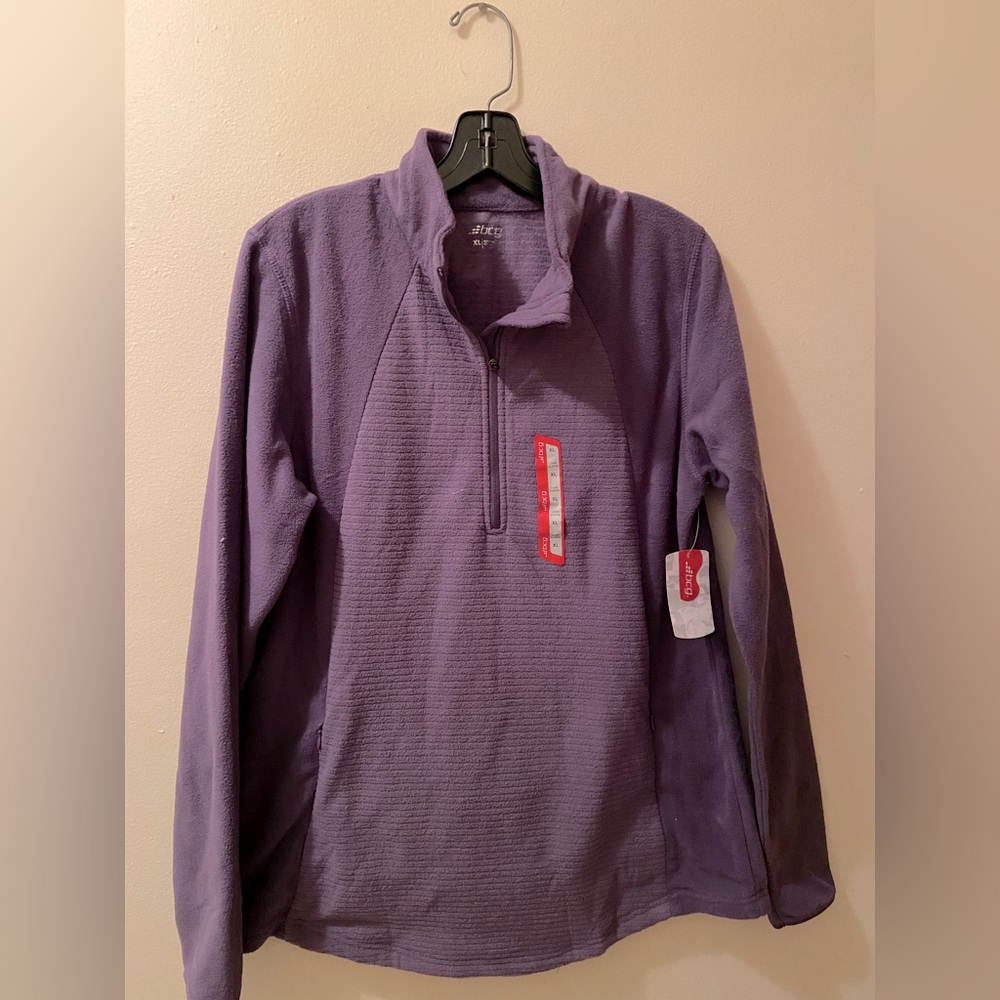 BCG brand Women's microfleece top with 1/2 zipper, purple size XL